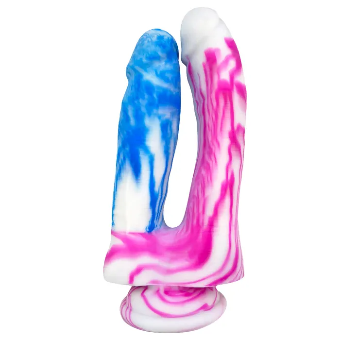  Dildos Pink and Blue Silicone Double Ended Dildos