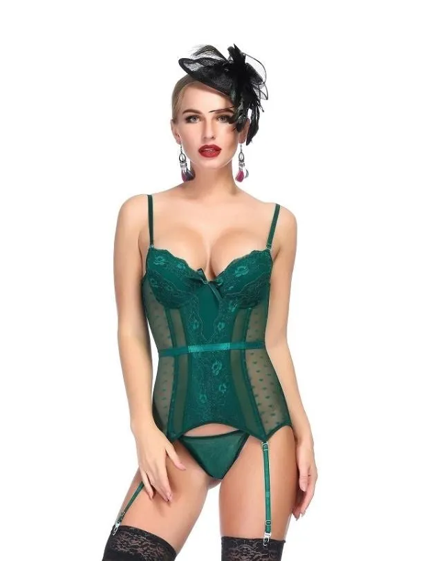 Extasy Anal Green Bustier Set