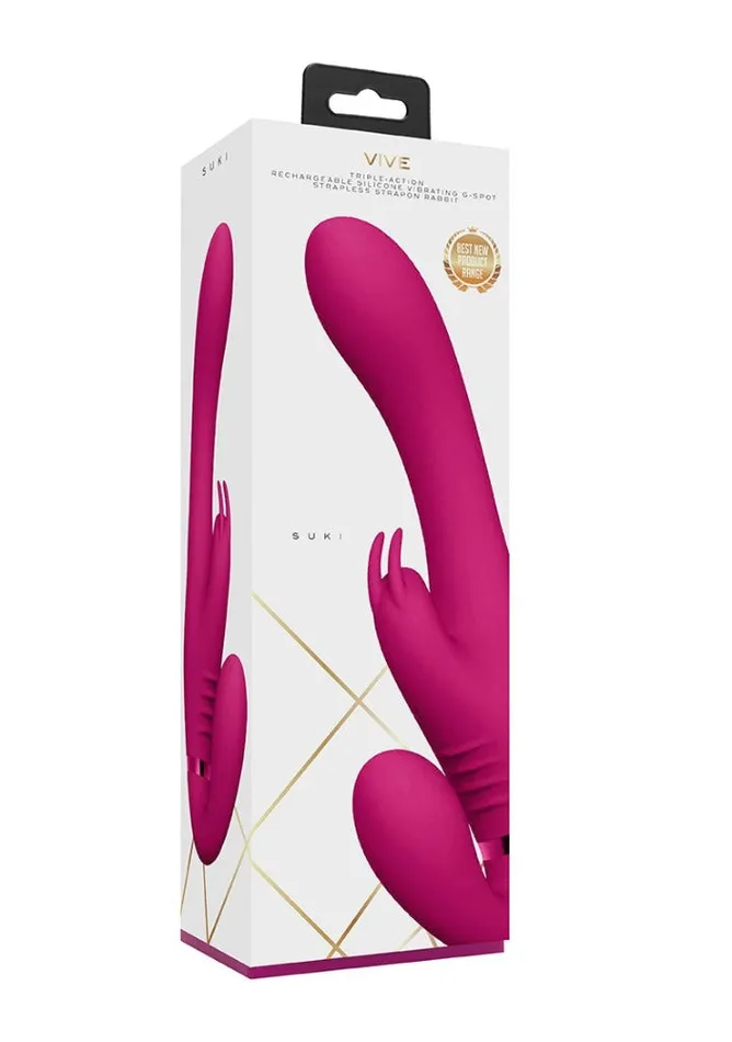 Female Sex Toys Vive Suki Strapless StrapOn Rabbit Vibrator Shots Toys