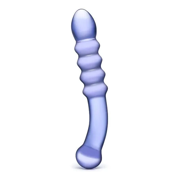 Glas 9inch Purple Rain Ribbed Dildo Glas Dildos