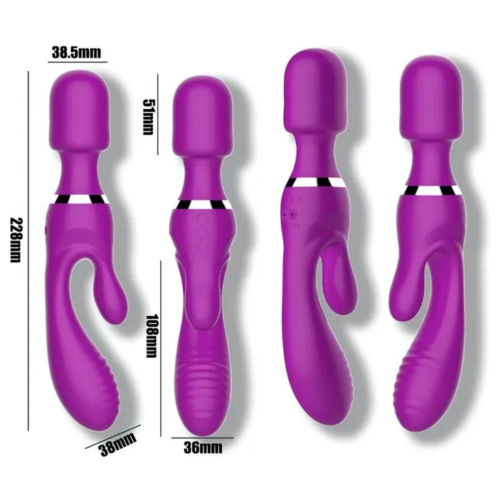 Intoyou 3 Action Motors 2 in 1 Rabbit Vibrator Wand Massager Female Sex Toys