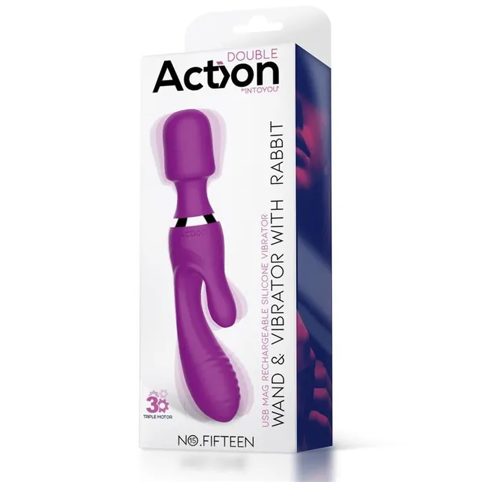 Intoyou 3 Action Motors 2 in 1 Rabbit Vibrator Wand Massager Female Sex Toys