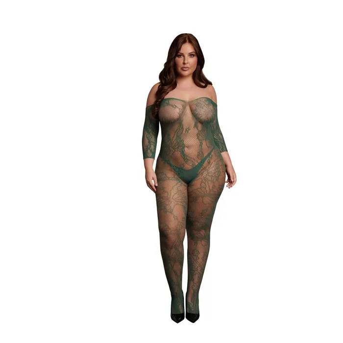 Le Desir Teddies And Bodies Sexy Crotchless Bodysuit Le Desir Green