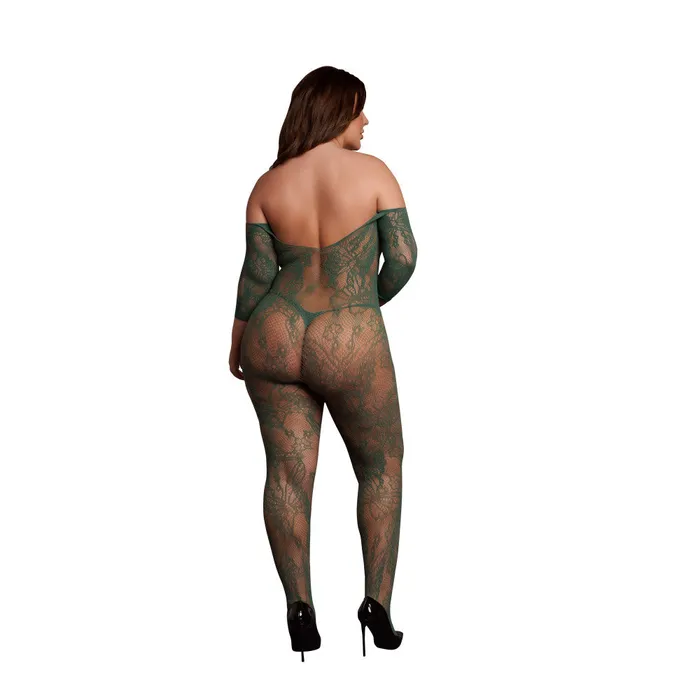 Le Desir Teddies And Bodies Sexy Crotchless Bodysuit Le Desir Green