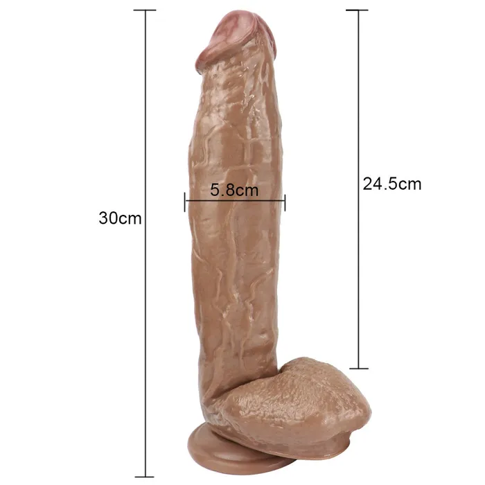 Long Thick Dildo Realistic With Suction Cup Balls STS Female Sex Toys