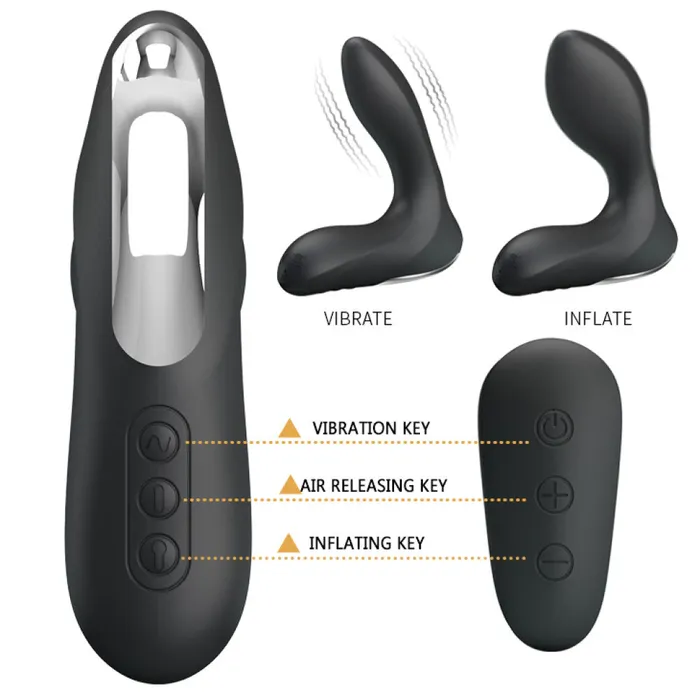 Lybaile Male Sex Toys Nasreddin Inflatable Vibrating Prostate Stimulator with Remote