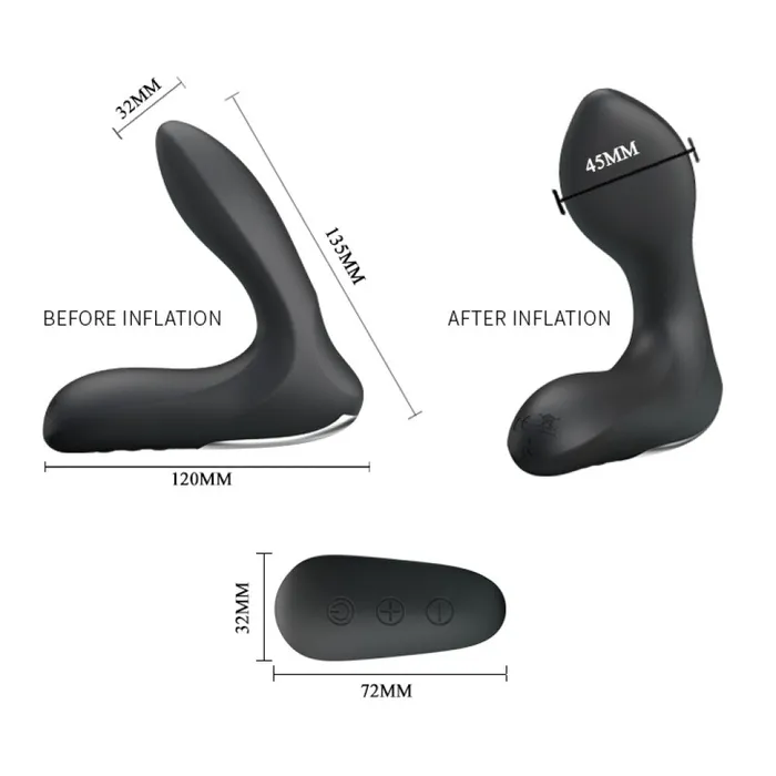 Lybaile Male Sex Toys Nasreddin Inflatable Vibrating Prostate Stimulator with Remote