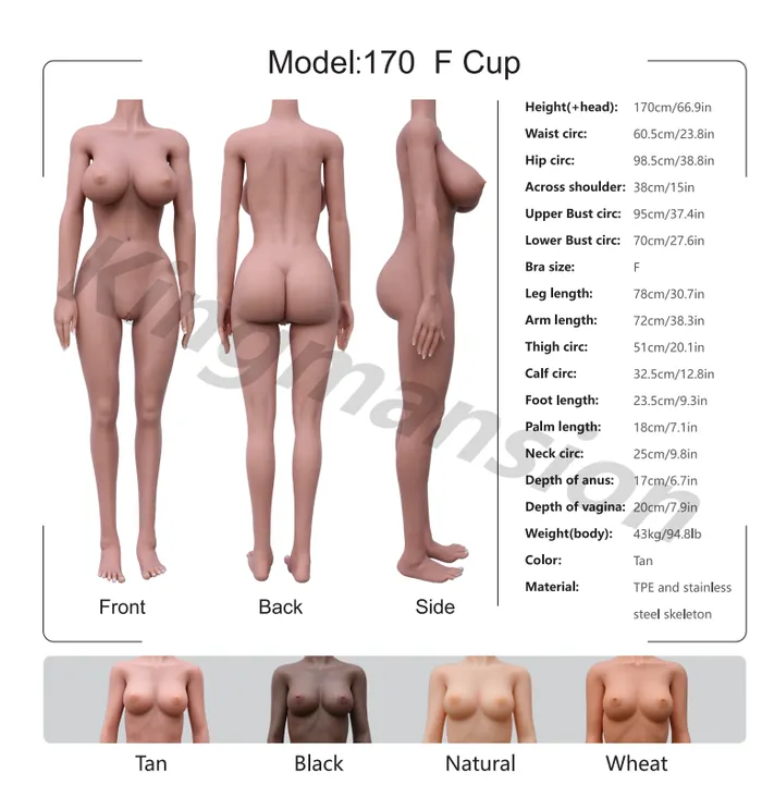 Male Sex Toys Kingmansion Doll Kingmansion 170cm Lifelike TPE Sex Doll Body With Big Boobs Ass Steel Skeleton Toys Only Torso