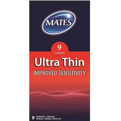 Mates Male Sex Toys Mates Ultra Thin Condoms 9 Pack