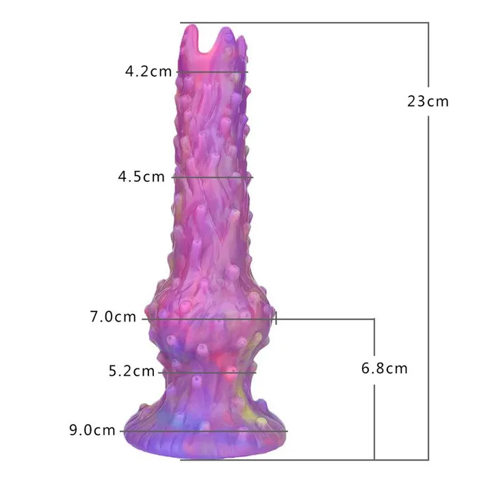 mysite Female Sex Toys Luminous Silicone Ovipositor Dildo with Airbag Boost