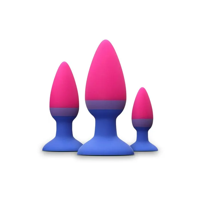 NS Novelties Female Sex Toys Set of 3 Silicone Butt Plugs Colours Pleasure