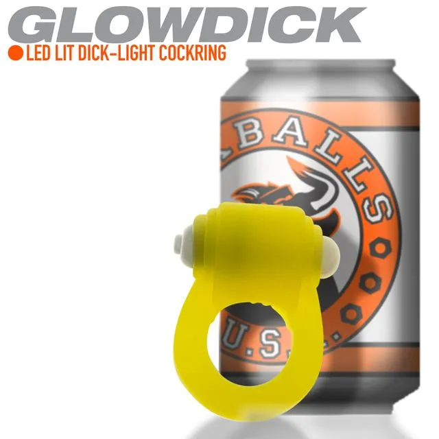 OXBALLS Male Sex Toys GLOWDICK cockring with LED YELLOW ICE