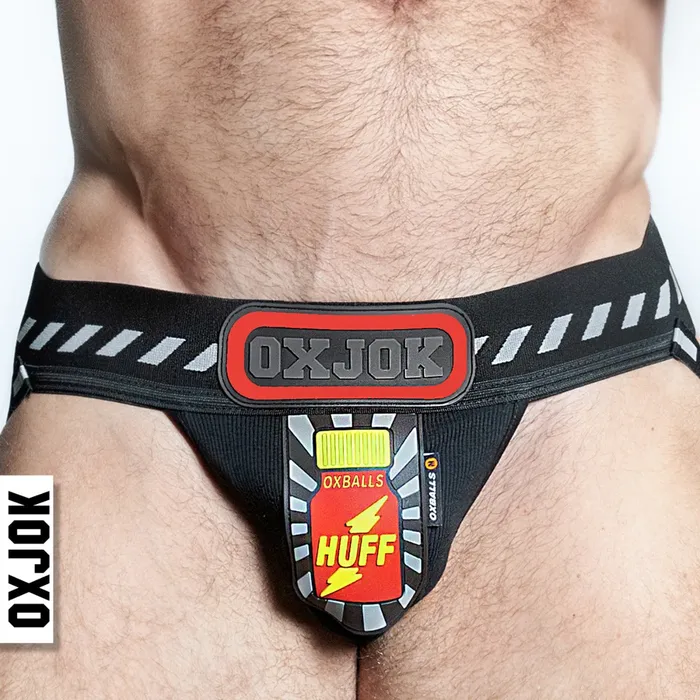 Oxballs Popperjock 3D Rubber Huffer Jock BLACKRED XLARGE Oxballs Anal