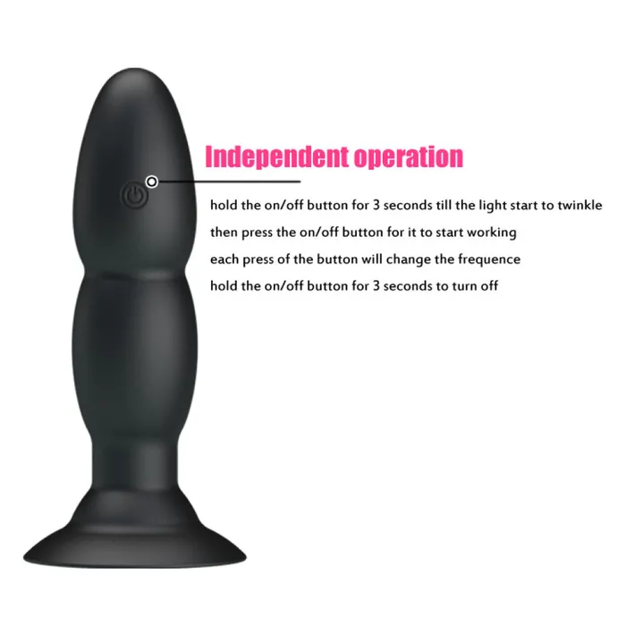 Powerful rechargeable anal butt plug with rotating beads Pretty Love Pretty Love Anal