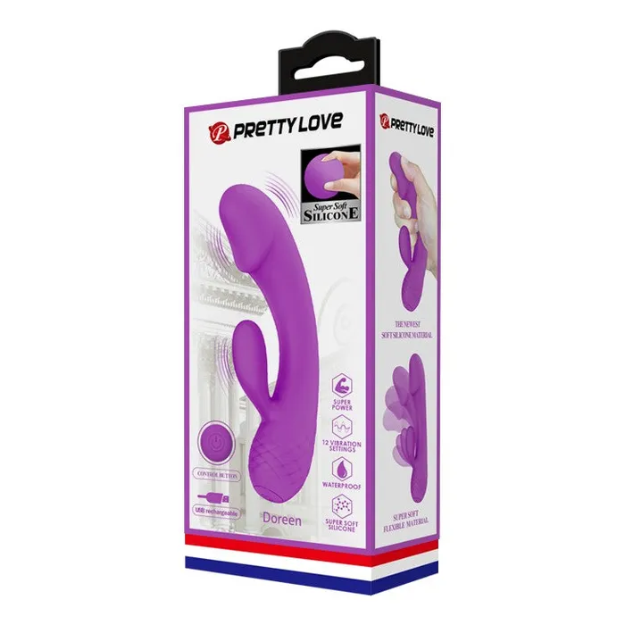 Pretty Love Female Sex Toys Doreen Soft Silicone Rechargeable Rabbit Vibrator