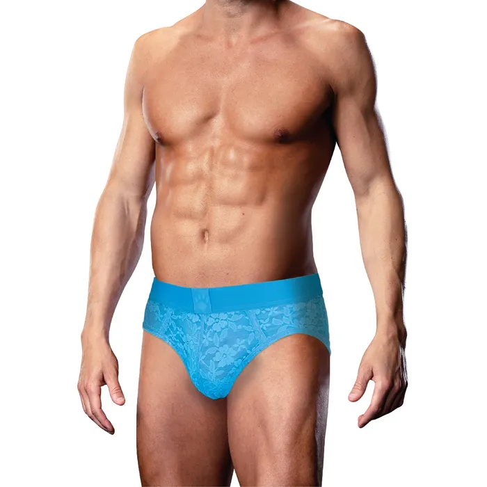 Prowler Neon Blue Lace Open Back Brief Medium Prowler Vibrators