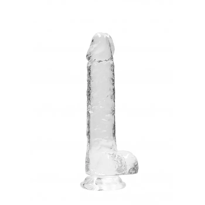 Realistic dildo with testicles Crystal Clear 21 cm transparent Shots Toys Female Sex Toys