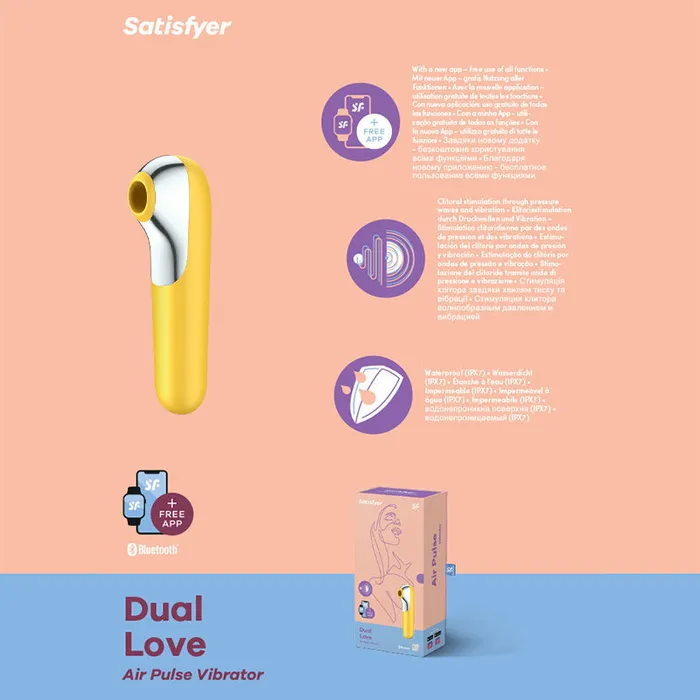 Satisfyer Airpulse Yellow Dual Love App Controlled Extasy Vibrators