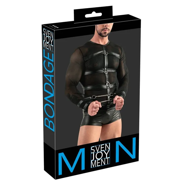 Svenjoyment Female Sex Toys Svenjoyment Mens Long Sleeve Net Top with Harness Restraints