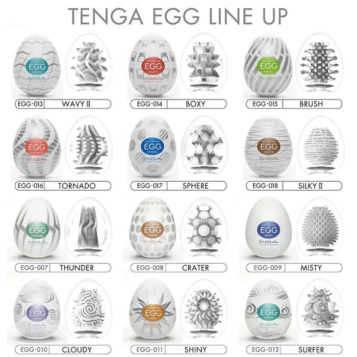 Tenga Male Sex Toys EGG New Standard 6 Pack Variety Pack