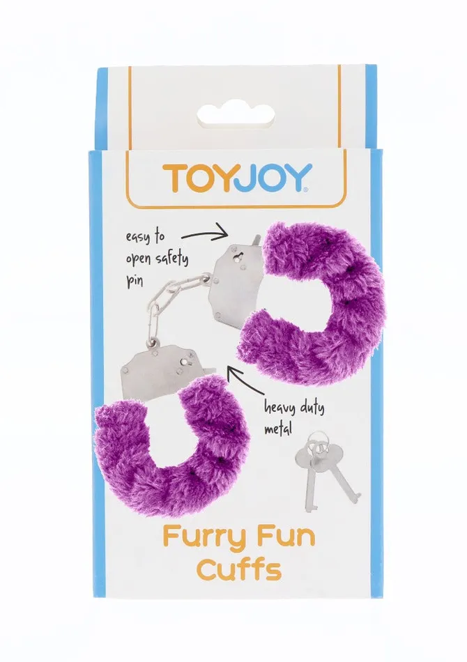 Toy Joy Vibrators ToyJoy Furry Fun Hand Cuffs Purple