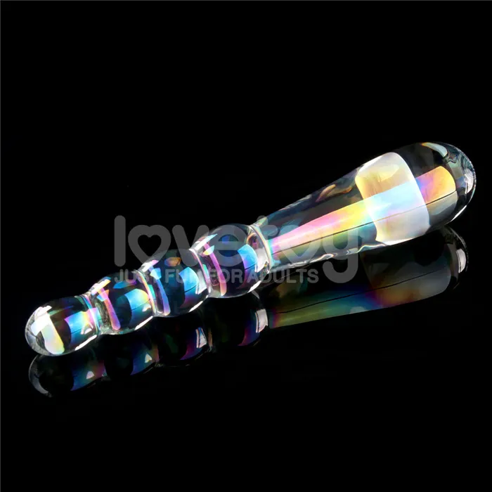 Twilight Gleam Rising Ripples Embossed Glass Dildo Love Toy Dildos