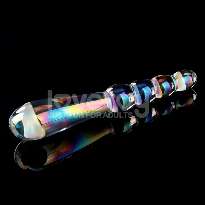 Twilight Gleam Rising Ripples Embossed Glass Dildo Love Toy Dildos