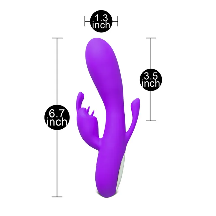 Vibrators Various Toy Brands Double Bunny 12 speed Silicone Vibe Purple