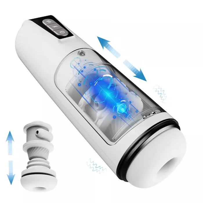 White Retractable waterproof Automatic Blowjob Machine Female Sex Toys