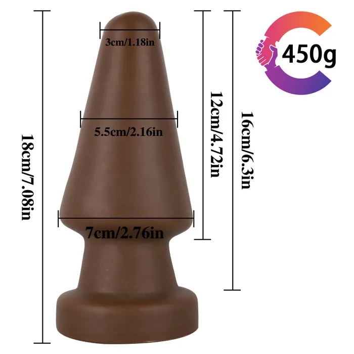 Anal MD MD Pyramid Huge Anal Plug Butt Plug Brown