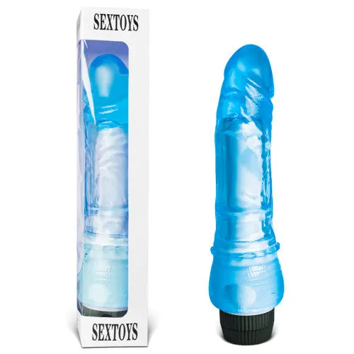 CyprusLoveShop Vibrators TOY BOY Realistic Blue Sea Penis Vibrator 14 X 36 cm