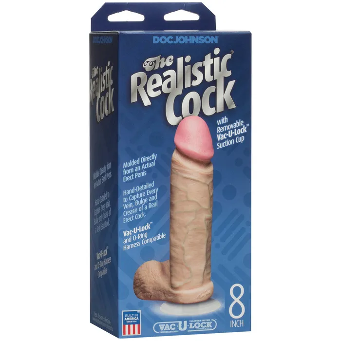 Dildos The Realistic Cock 8 Inch Dildo Flesh Pink Doc Johnson