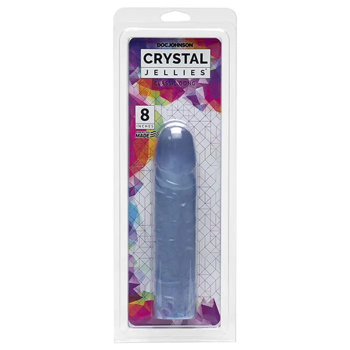 Doc Johnson Crystal Jellies 8 Inch Dong Clear Dildos