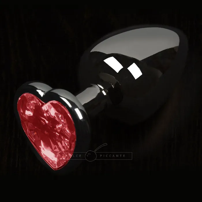 Dolce Piccante Graphite Style Small Anal Plug Red Heart Gem Dolce Piccante Anal