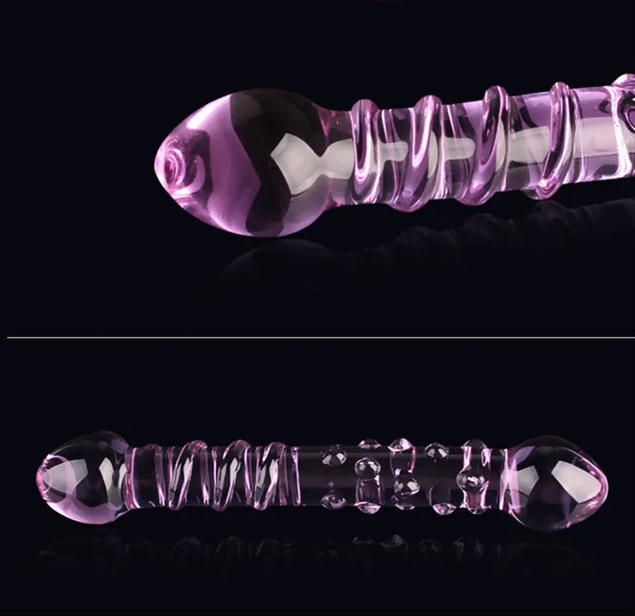 Double Ended 18cm Crystal Butt Plug Anal Beads Thruster Dildo Pink SexyPlay Anal