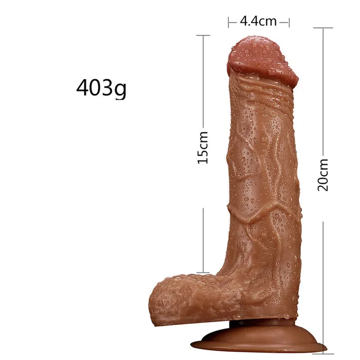 Female Sex Toys DY DY 20cm Super Realistic Dildo with Suction Cup Brown