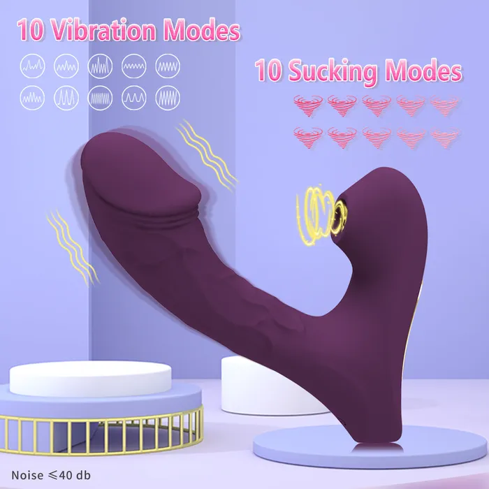 Female Sex Toys MOLE MOLE Clit Sucking G Spot Vibrator Realistic Dildo Purple