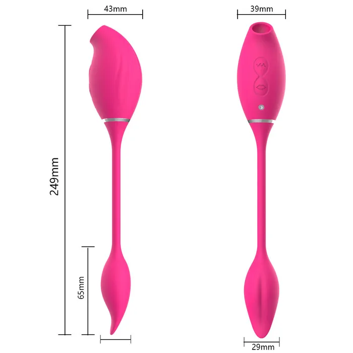 HC Female Sex Toys HC Double Ended Suction GSpot Vibrator Rose