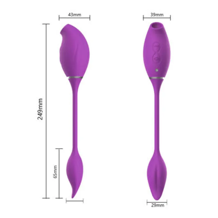 HC Vibrators HC Double Ended Suction GSpot Vibrator Purple