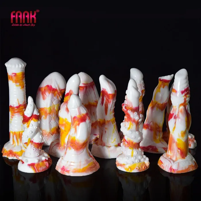 Kinkpod Anal FAAK 2021 New red yellow white flame silicone