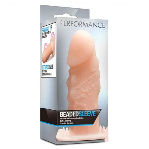 Male Sex Toys Blush Novelties Performance Beaded Sleeve Beige