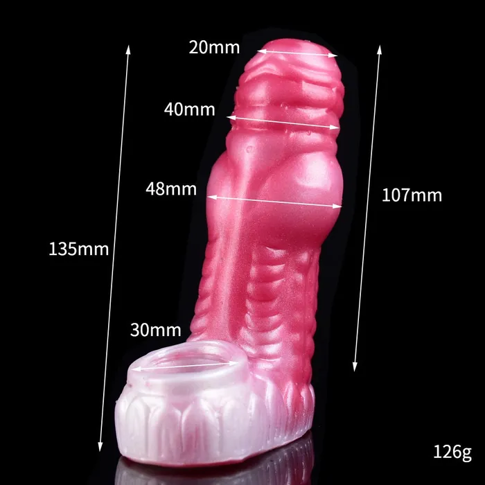 Male Sex Toys FAAK Peacock Fantasy Monster Silicone Penis Sleeve Cock Extender 302 FAAK