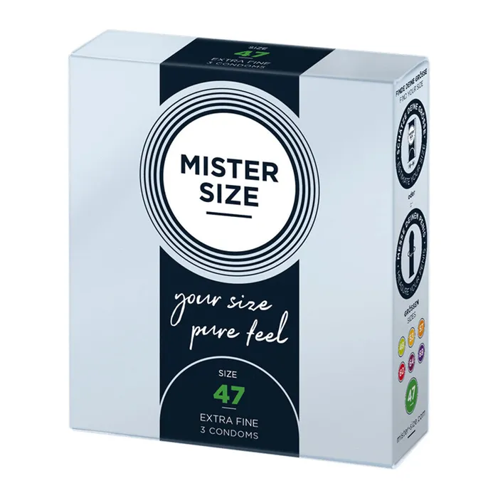 Male Sex Toys Mister Size 47mm Your Size Pure Feel Condoms 3 Pack Mister Size