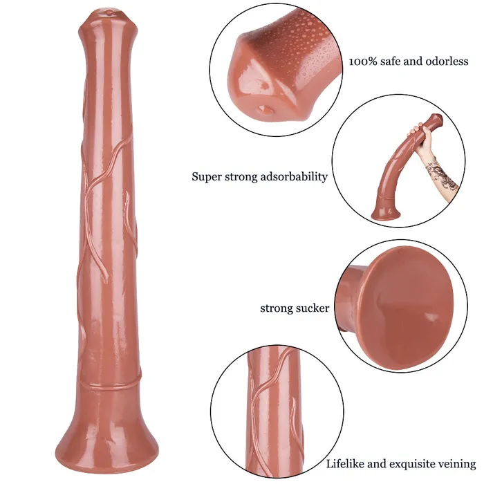 MD Anal MD 1732 Huge Anal Plug Anal Snake Giant Realistic Dildo Brown