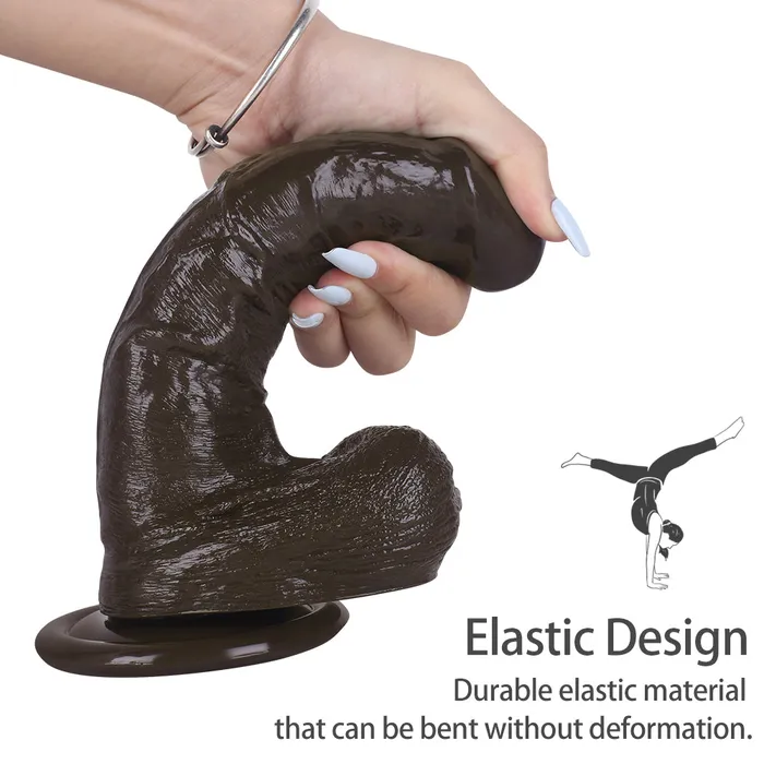 MD Female Sex Toys MD 866 Super Realistic Dildo with Suction Cup Coffee