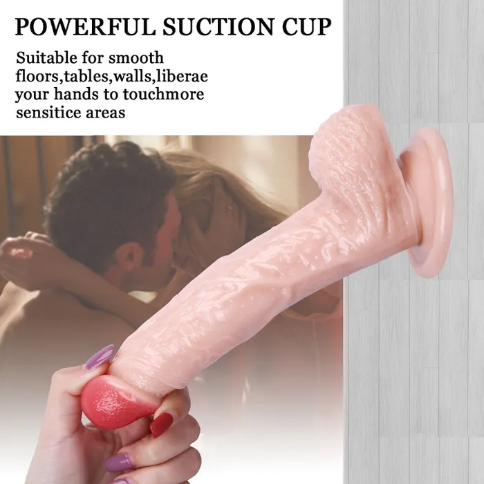 MD Valen 21cm Realistic Vibrating Dildo with Suction Cup Nude MD Female Sex Toys