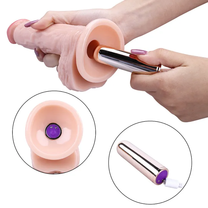 MD Valen 21cm Realistic Vibrating Dildo with Suction Cup Nude MD Female Sex Toys