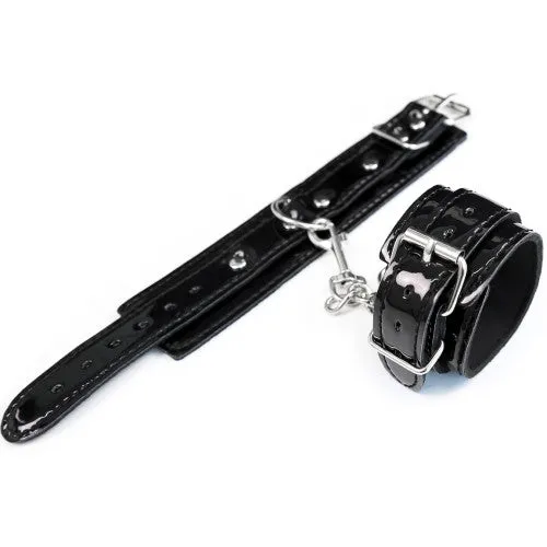 Naughty Toys ONE SIZE Grained Vinyl look hand Cuffs BLACK Naughty Toys Anal