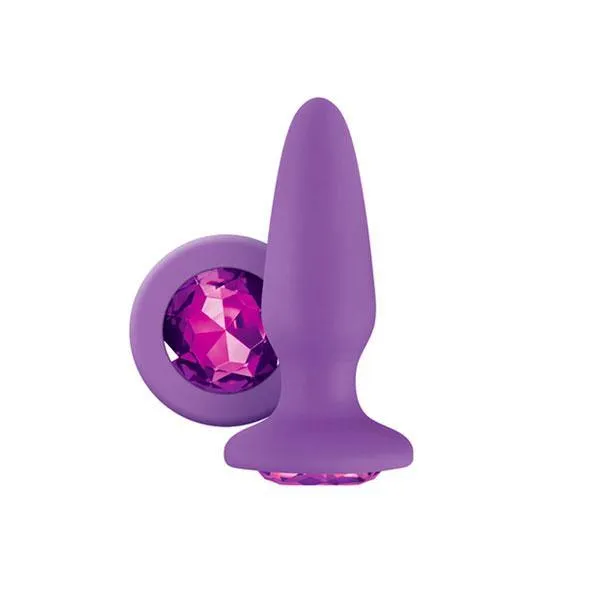 NS Novelties Anal Glams Silicone Rainbow Gem Butt Plug Purple