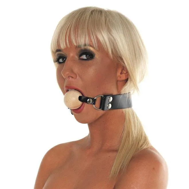 Rimba Male Sex Toys Leather Gag With Wooden Ball